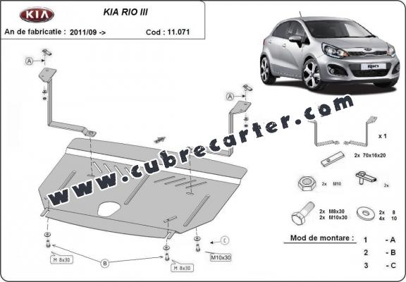 Cubre carter metalico Kia Rio 3