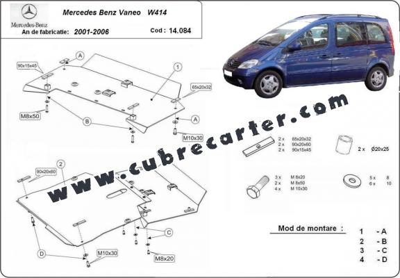 Cubre carter metalico Mercedes Vaneo W414