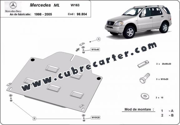 Protección del diferencial trasero Mercedes ML W163