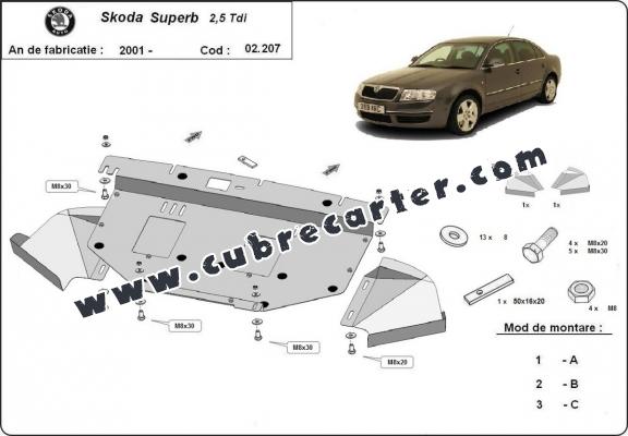 Cubre carter metalico Skoda Superb - 2.5 Tdi, V6