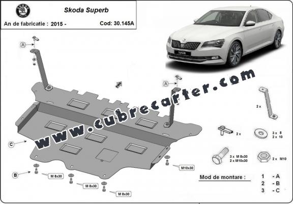 Cubre carter metalico Skoda Superb - caja de cambios automática