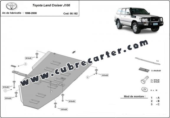 Protección del caja de cambios Toyota Land Cruiser J100