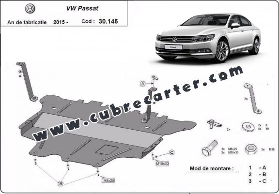 Cubre carter metalico VW Passat B8 - caja de cambios manual