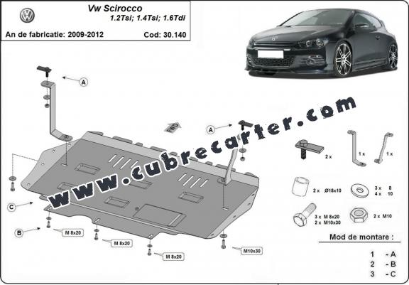 Cubre carter metalico Volkswagen Scirocco