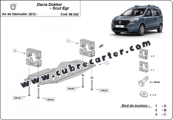 Cubre metálico para el sistema Stop & Go, EGR Dacia Dokker