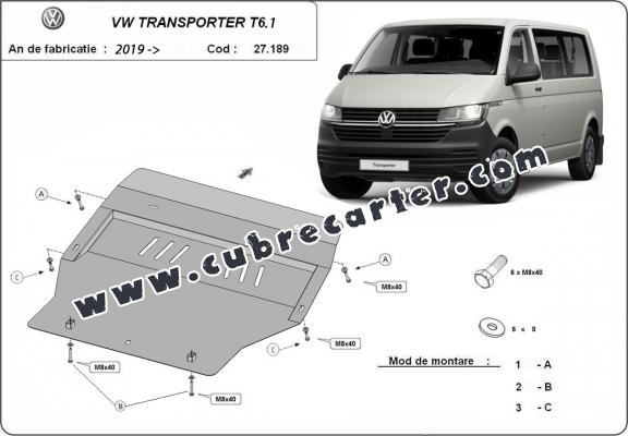 Cubre carter metalico Volkswagen Transporter T6.1