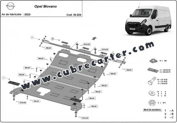 Cubre carter metalico Opel Movano