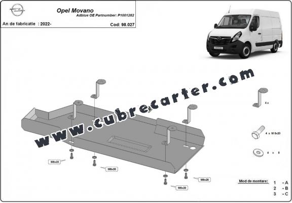 Protección del depósito de AdBlue Opel Movano