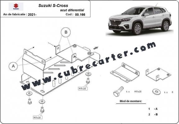 Aluminio protección del diferencial trasero Suzuki S-Cross