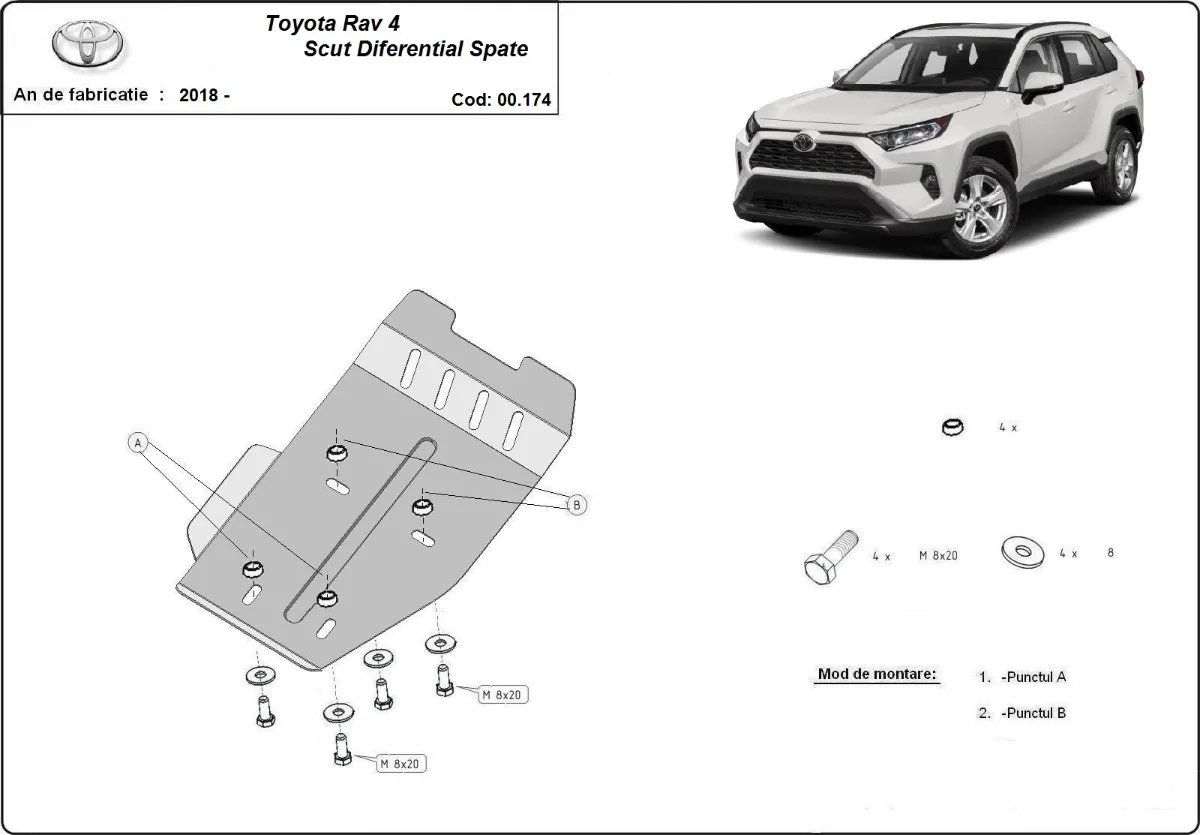 Protector del diferencial Toyota RAV 4 2018-2026