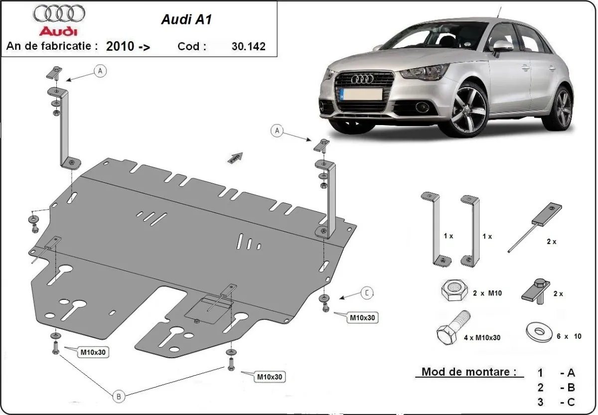 Cubre carter metalico Audi A1