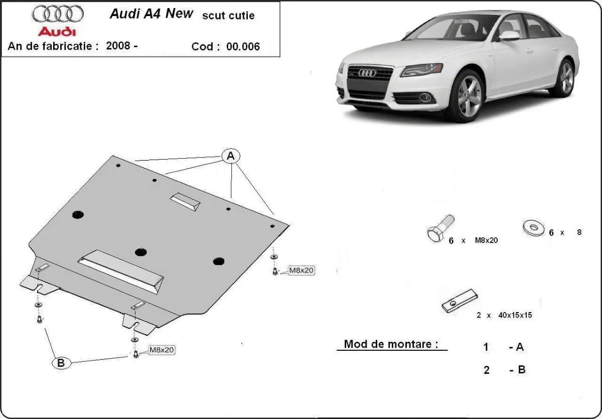 Protector de la caja de cambios Audi A4 4 B8