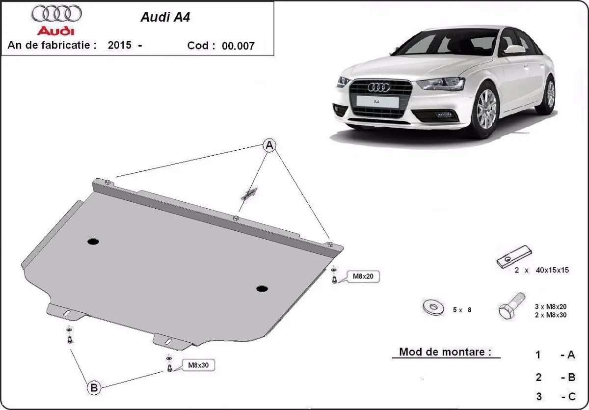 Protector de la caja de cambios Audi A4 B9
