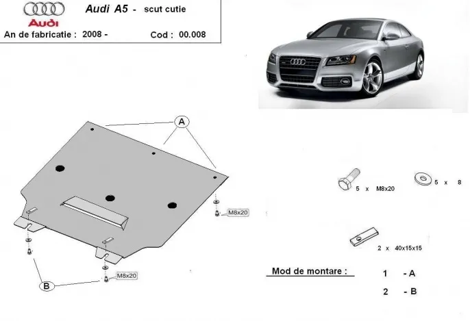 Protector de la caja de cambios Audi A5