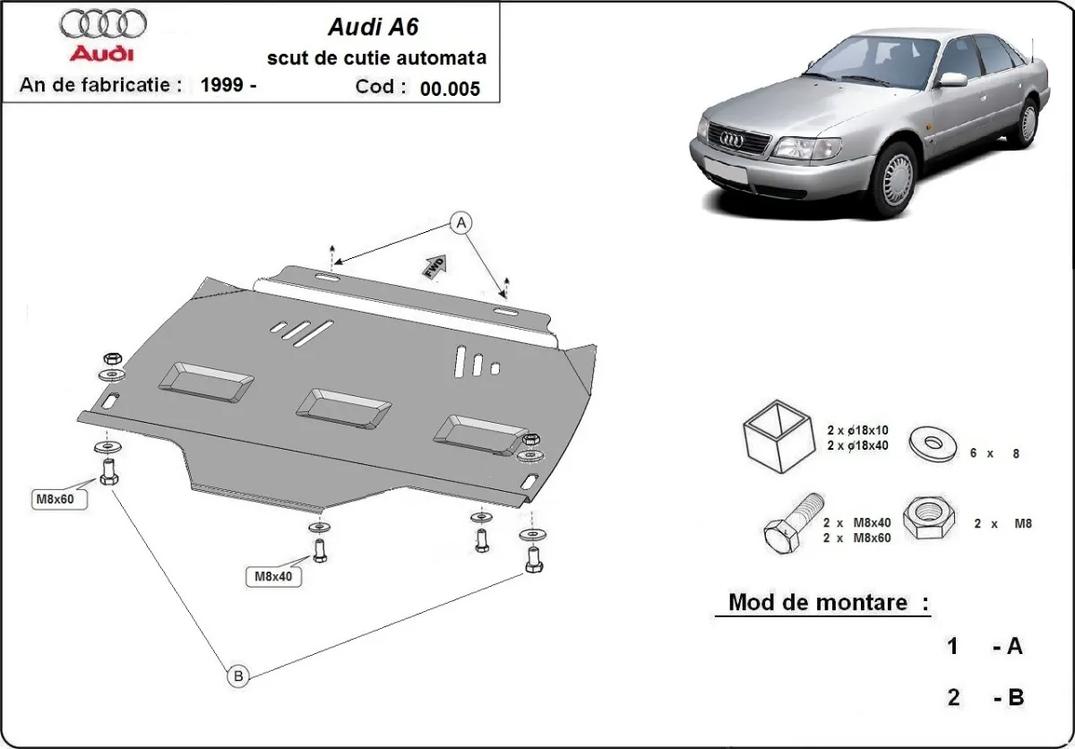 Protector de la caja de cambios Audi A6