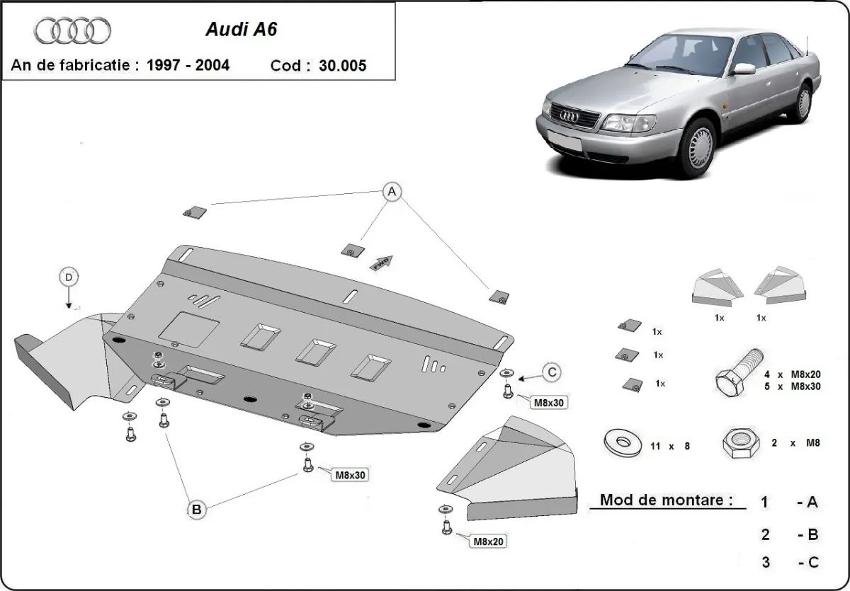 Cubre carter metalico Audi A6