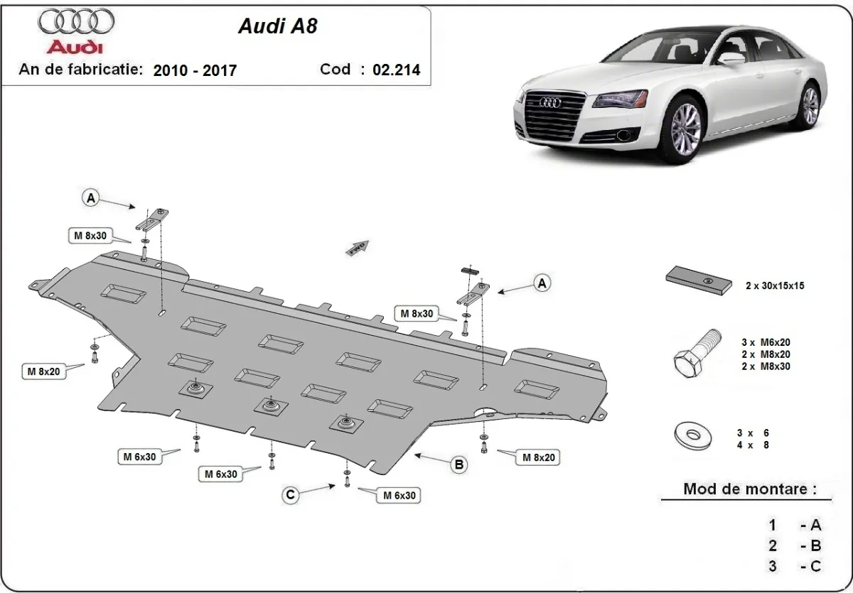 Cubre carter metalico Audi A8