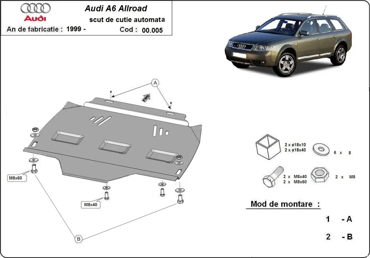 Protector de la caja de cambios Audi A6 Allroad