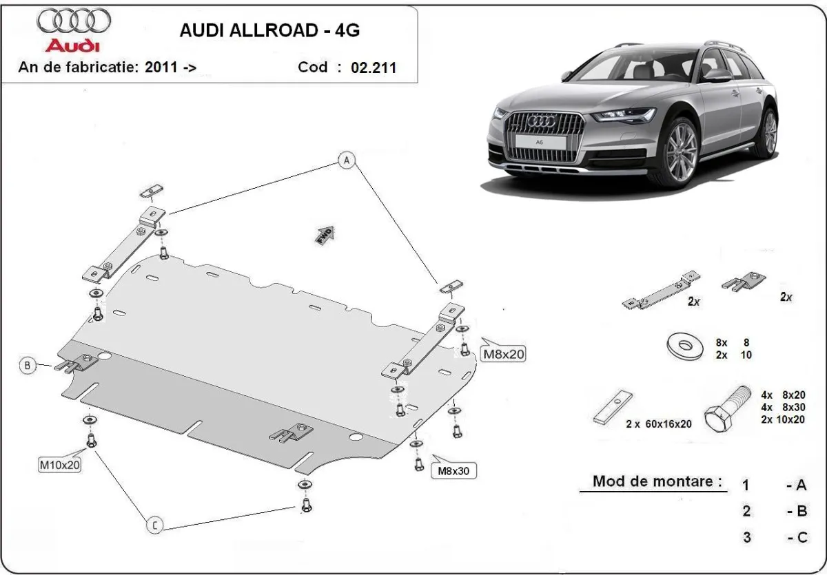 Cubre carter metalico Audi A6 All Road