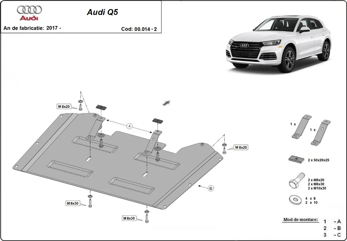 Protector de la caja de transferencia Audi Q5