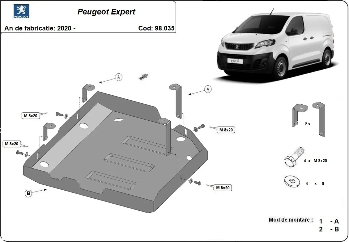 Protector del deposito AdBlue Peugeot Expert 2020-2026